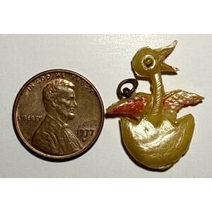 Vintage Hatching Chick Cracker Jack Celluloid Charm 1A